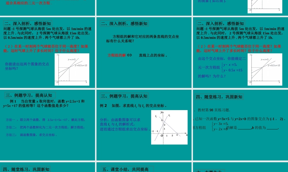 初中数学人教版八年级下册1923一次函数与方程、不等式课件(第2课时)