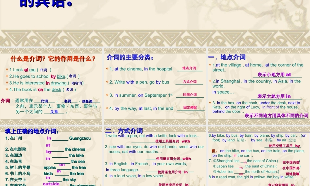 初中英语语法-介词