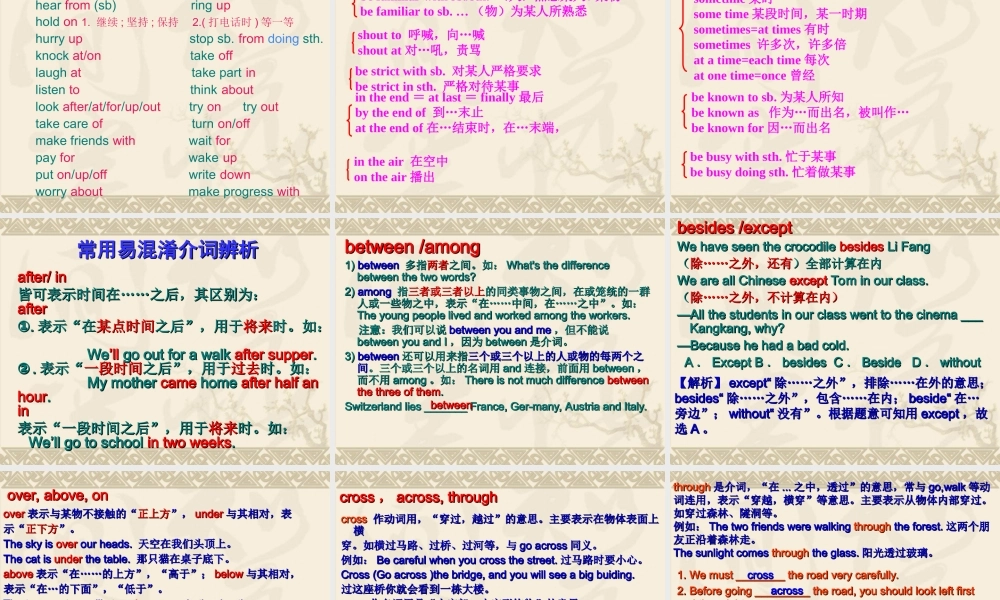 初中英语语法-介词