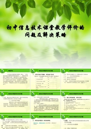 初中信息技术课堂教学评价的问题及解决策略