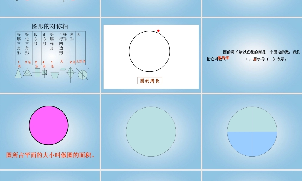 六年级数学上册-圆的复习课件-北师大版