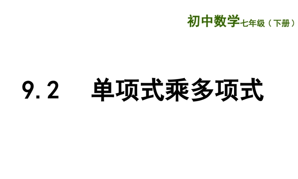 9.2单项式乘多项式