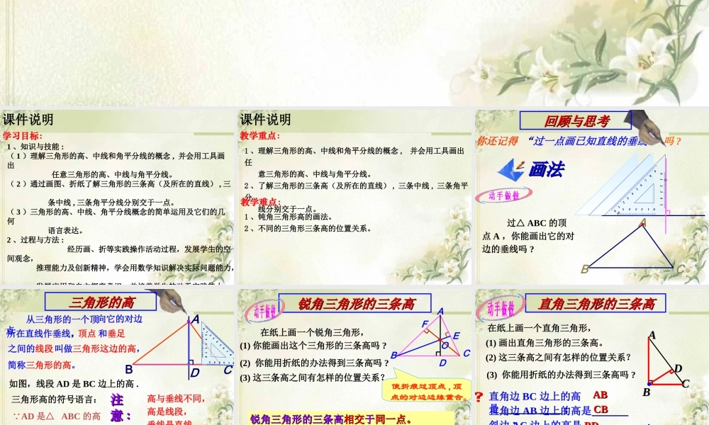 11.1.2--三角形的高、中线与角平分线.1.2三角形的高、中线与角平分线