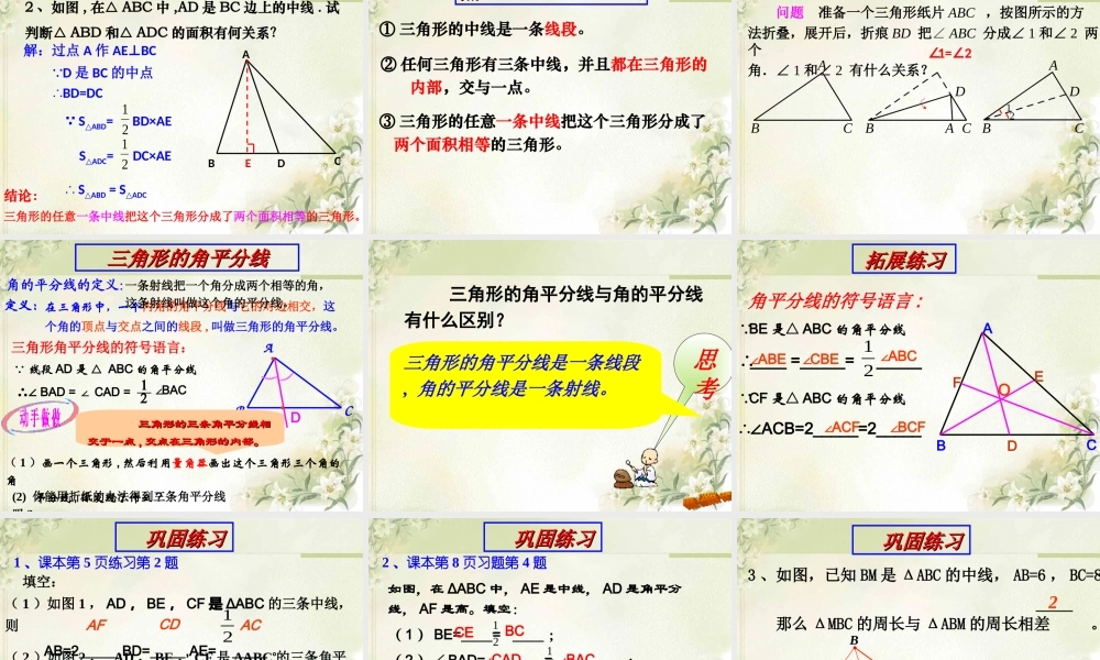 11.1.2--三角形的高、中线与角平分线.1.2三角形的高、中线与角平分线