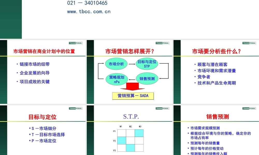 商业计划书-市场营销篇