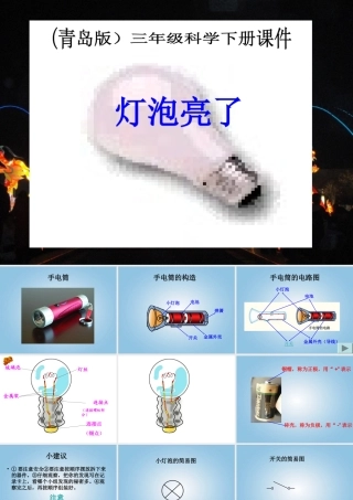 青岛版三年级科学下册课件《灯泡亮了》