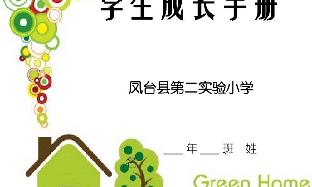 凤台县第二实验小学学生成长档案