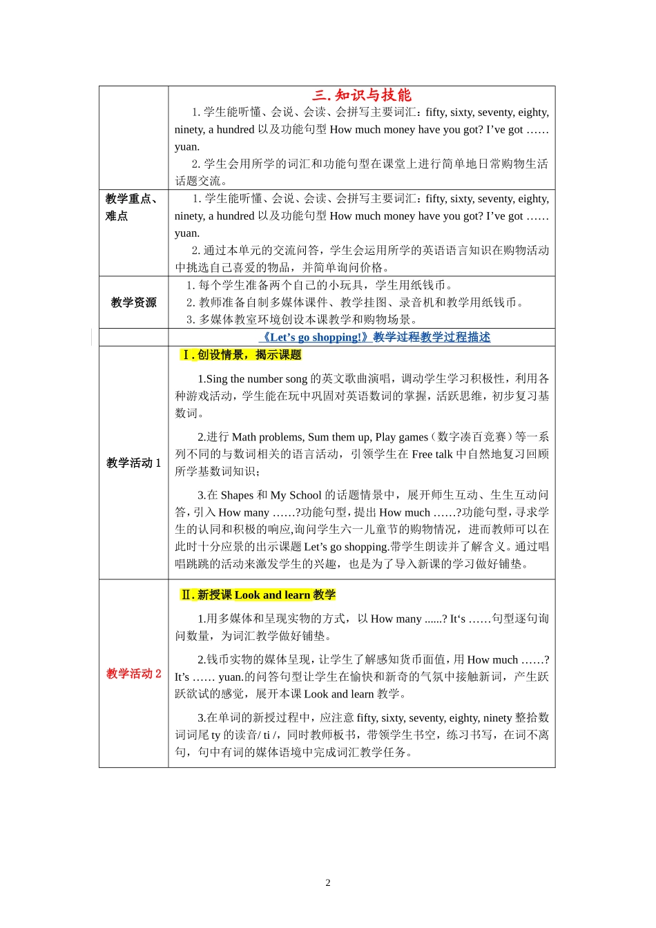 1.-Let's-go-shopping教学设计(2015年常晓东)_第2页