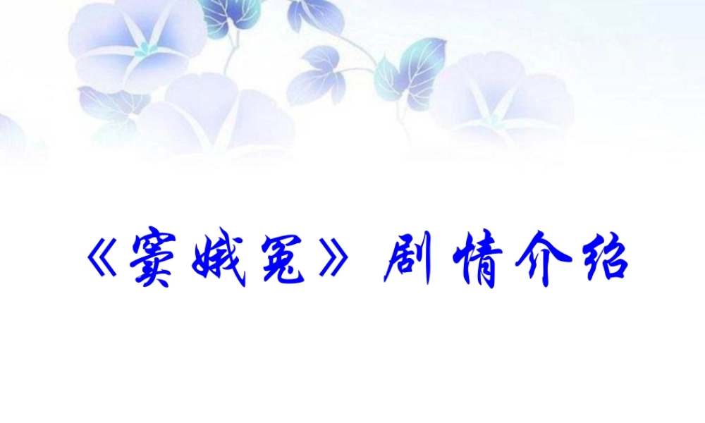 《窦娥冤》剧情介绍
