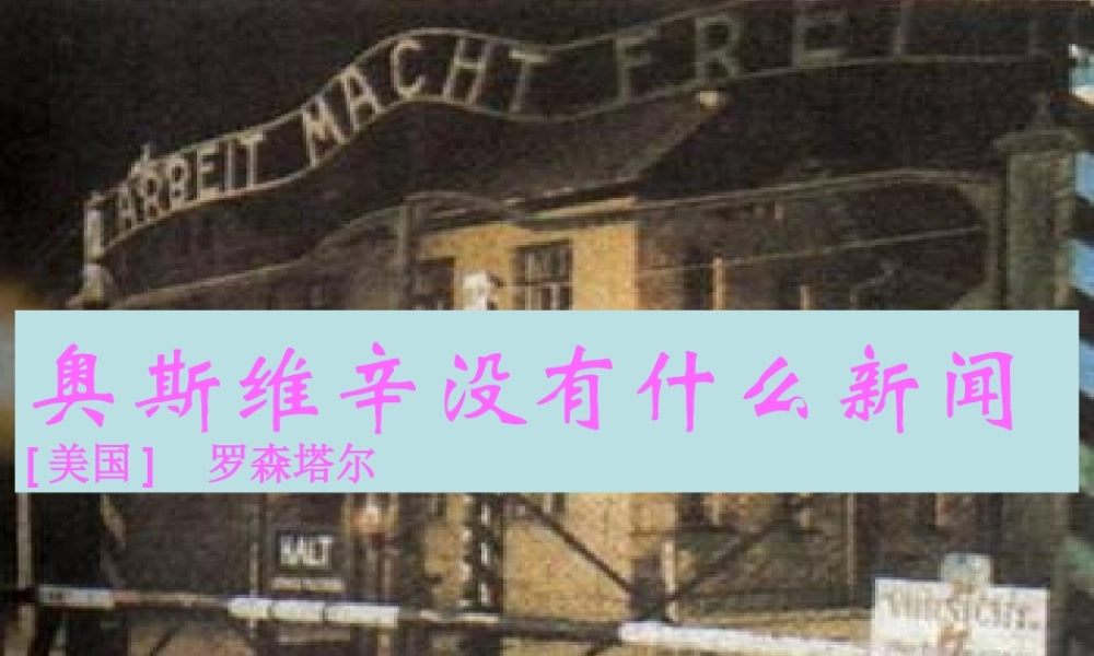 《奥斯维辛没有什么新闻》课件2