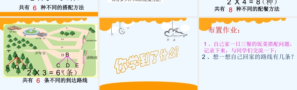 小学数学北师大2011课标版三年级《搭配中的学问》PPT