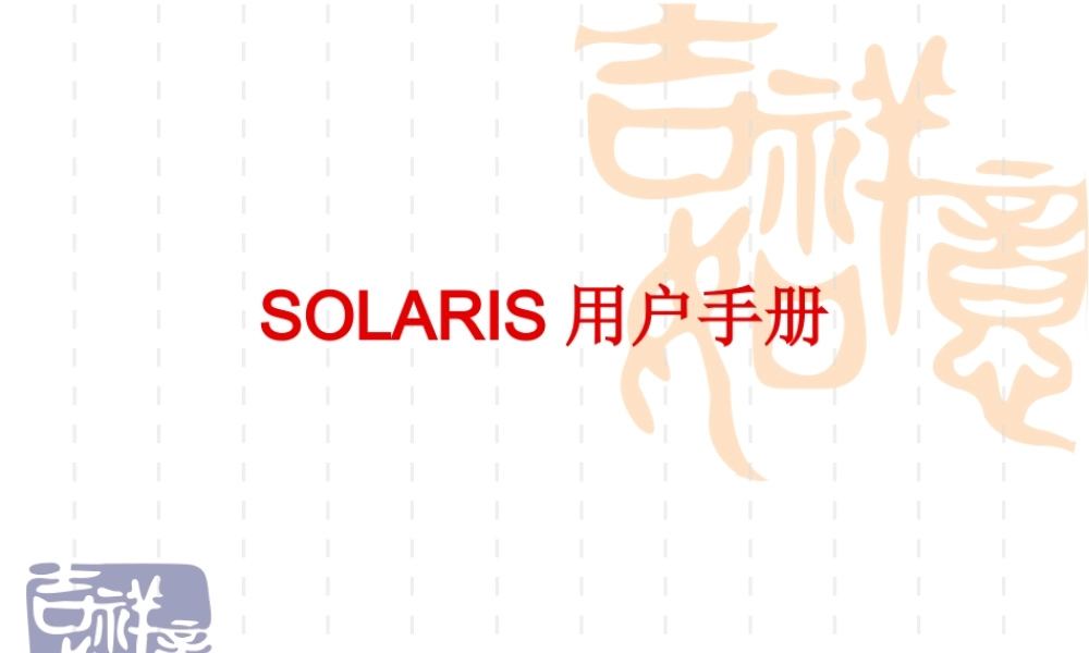SOLARIS用户手册