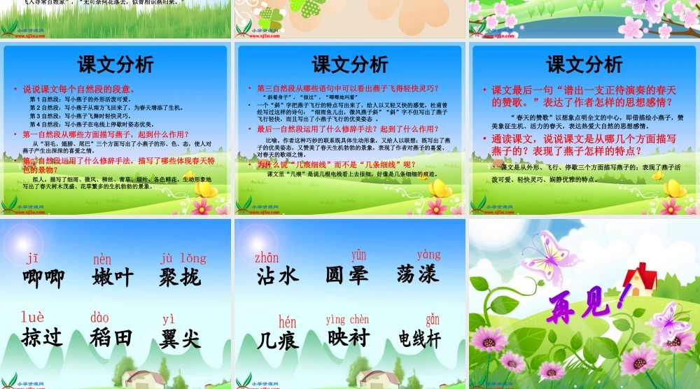 《燕子》PPT课件(苏教版四年级语文下册课件)