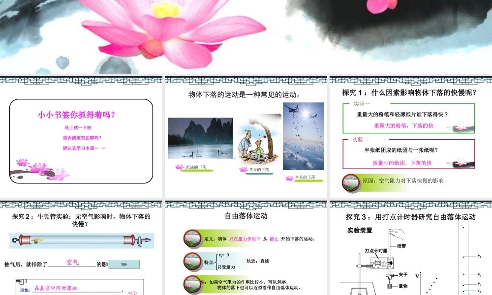 自由落体运动(课件比赛)