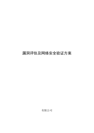 漏洞评估及网络安全验证方案
