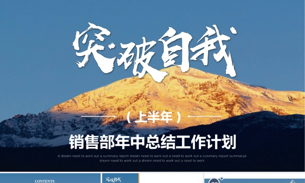 销售部年中总结工作计划