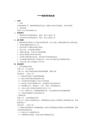 销售管理制度(细则)
