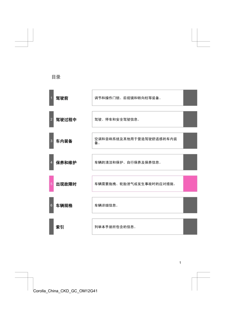 丰田卡罗拉花冠2012款用户手册使用说明书_第3页