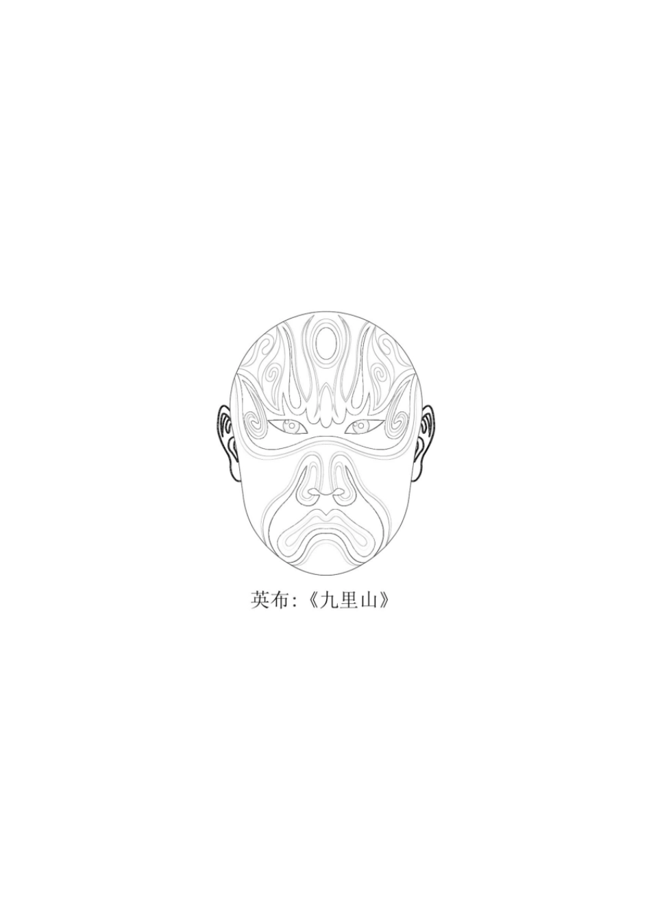 京剧脸谱空白涂色线稿(一)可打印涂色_第3页