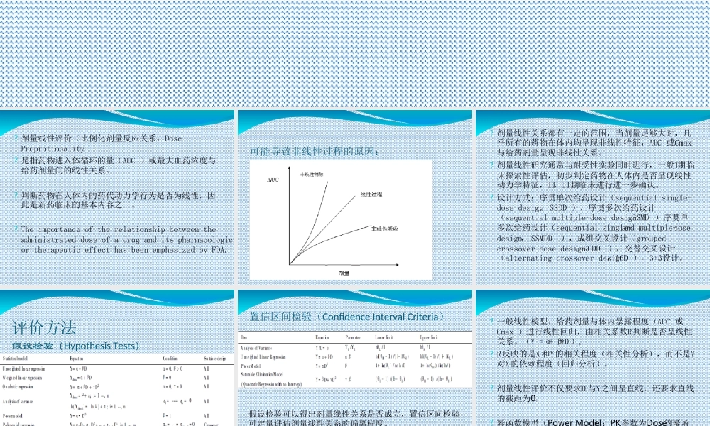WinNonlin在剂量线性评价中的应用