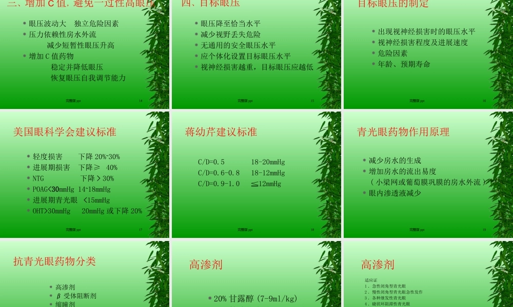 《青光眼治疗》课件