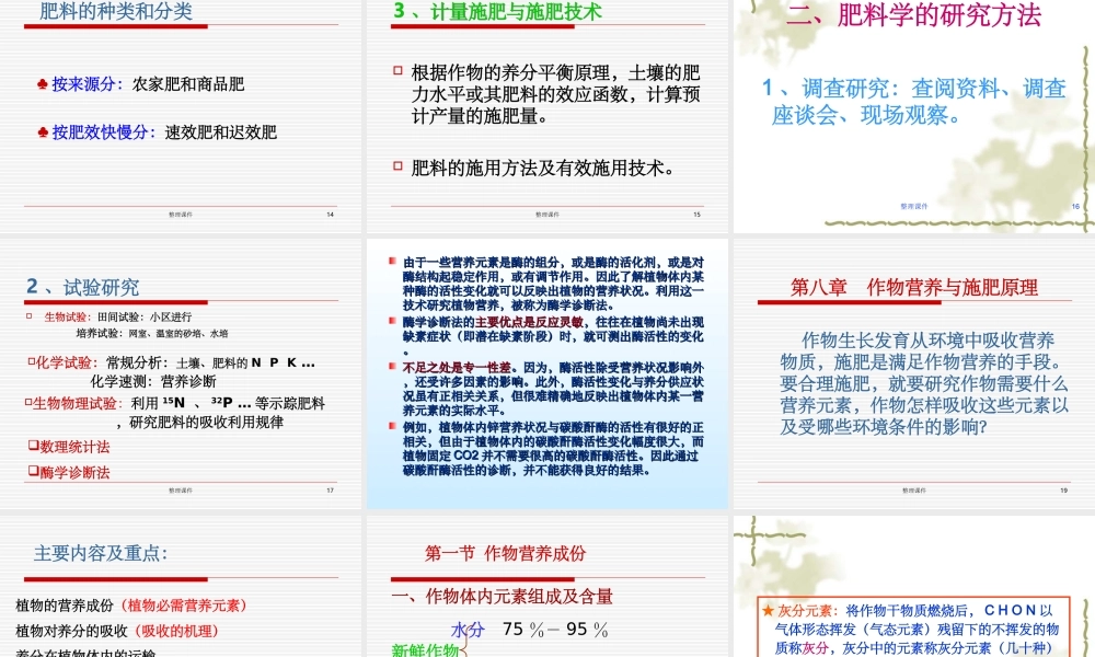 《植物营养与施肥》课件