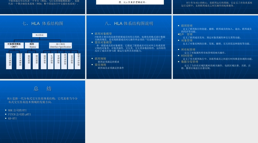 HLA高层体系结构介绍