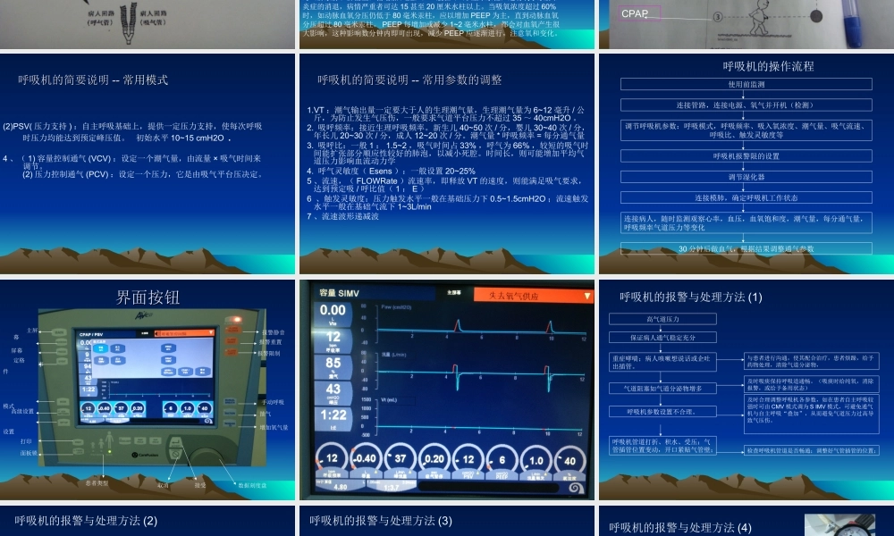 呼吸机的使用及护理