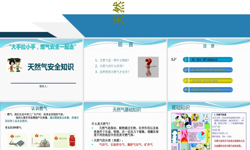 天然气安全知识(燃气知识进校园)培训讲学