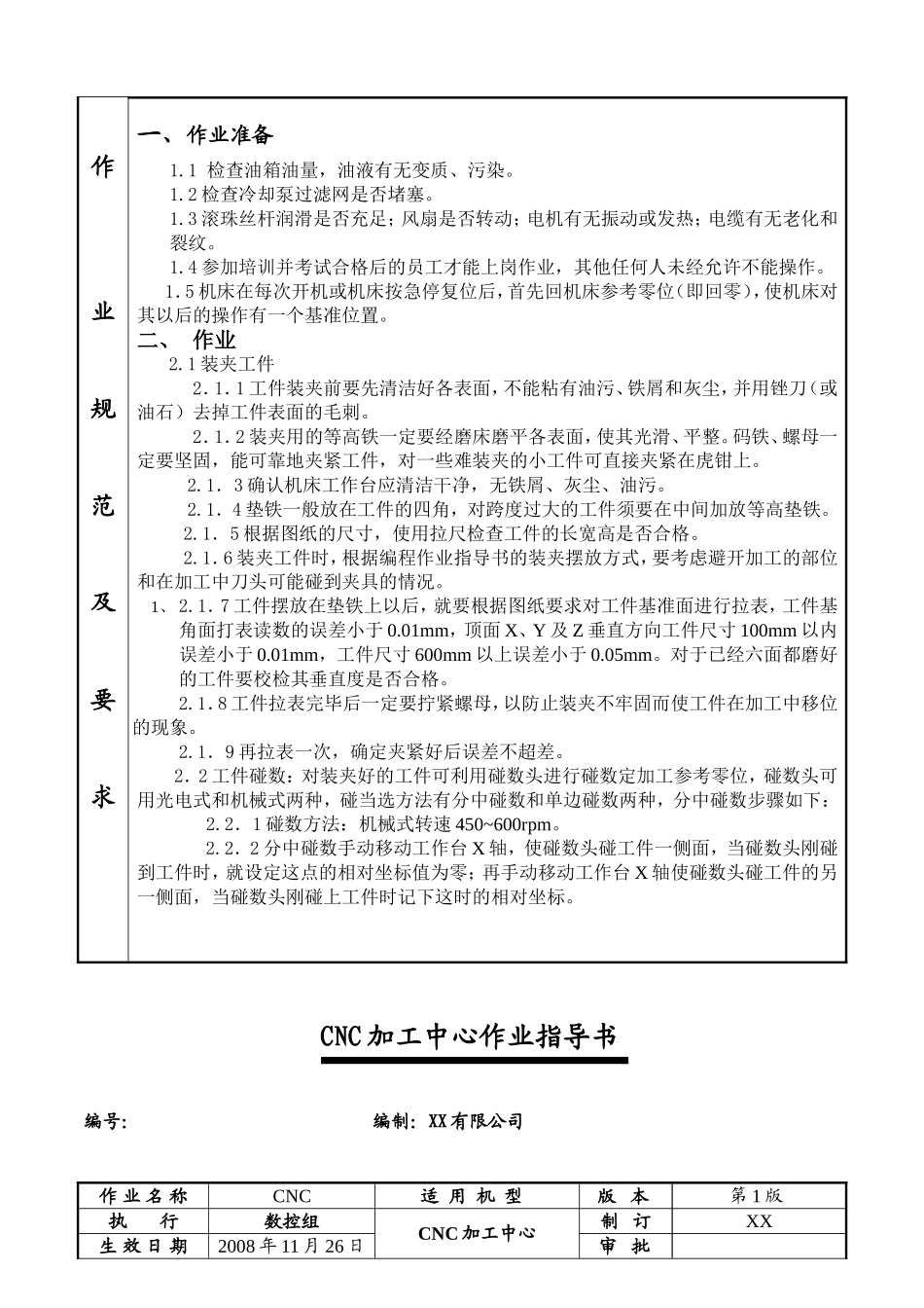 CNC加工中心作业指导书011_第2页