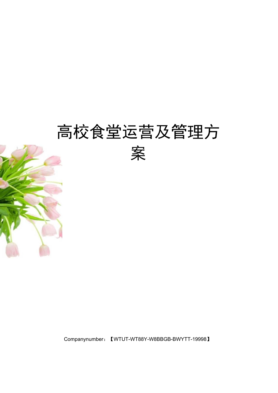 高校食堂运营及管理方案_第1页