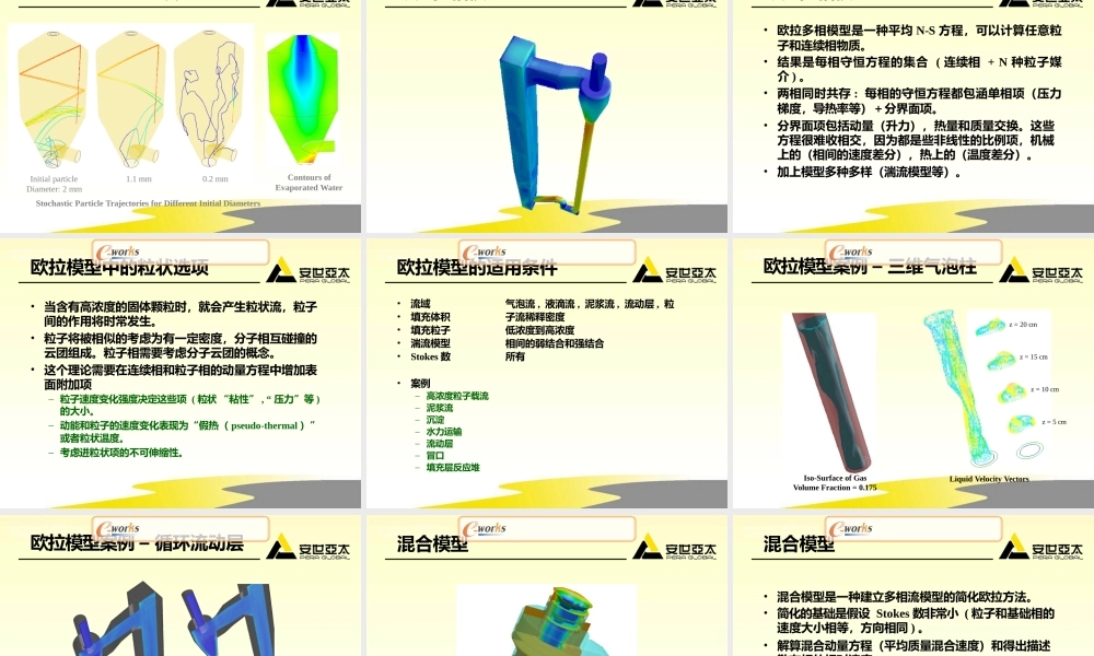 多相流模型——Fluent入门培训(安世亚太)