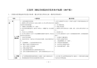 正式版-2017版-江苏省三级综合医院医疗技术水平标准