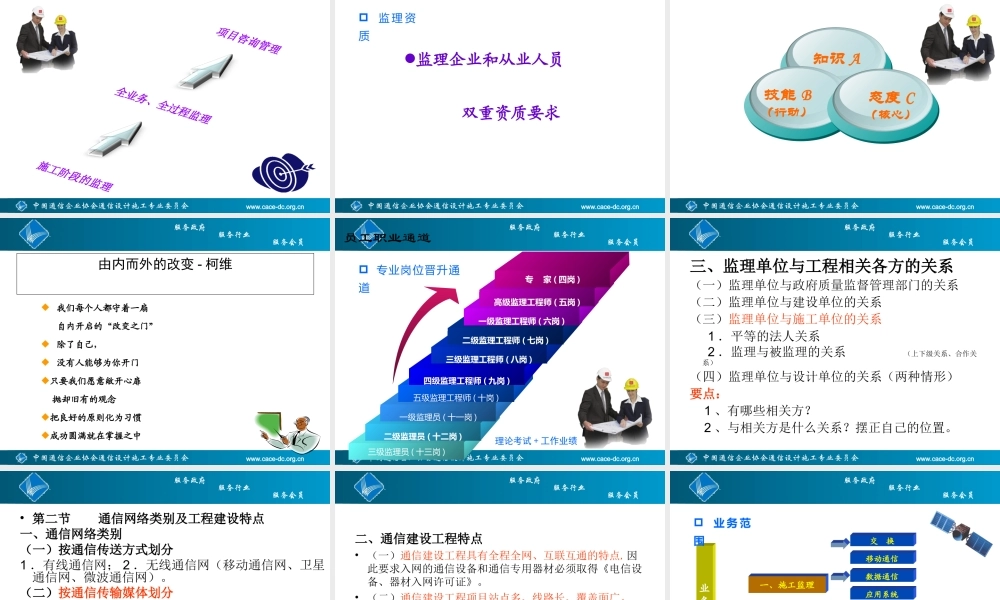 通信建设初级监理人员培训讲稿