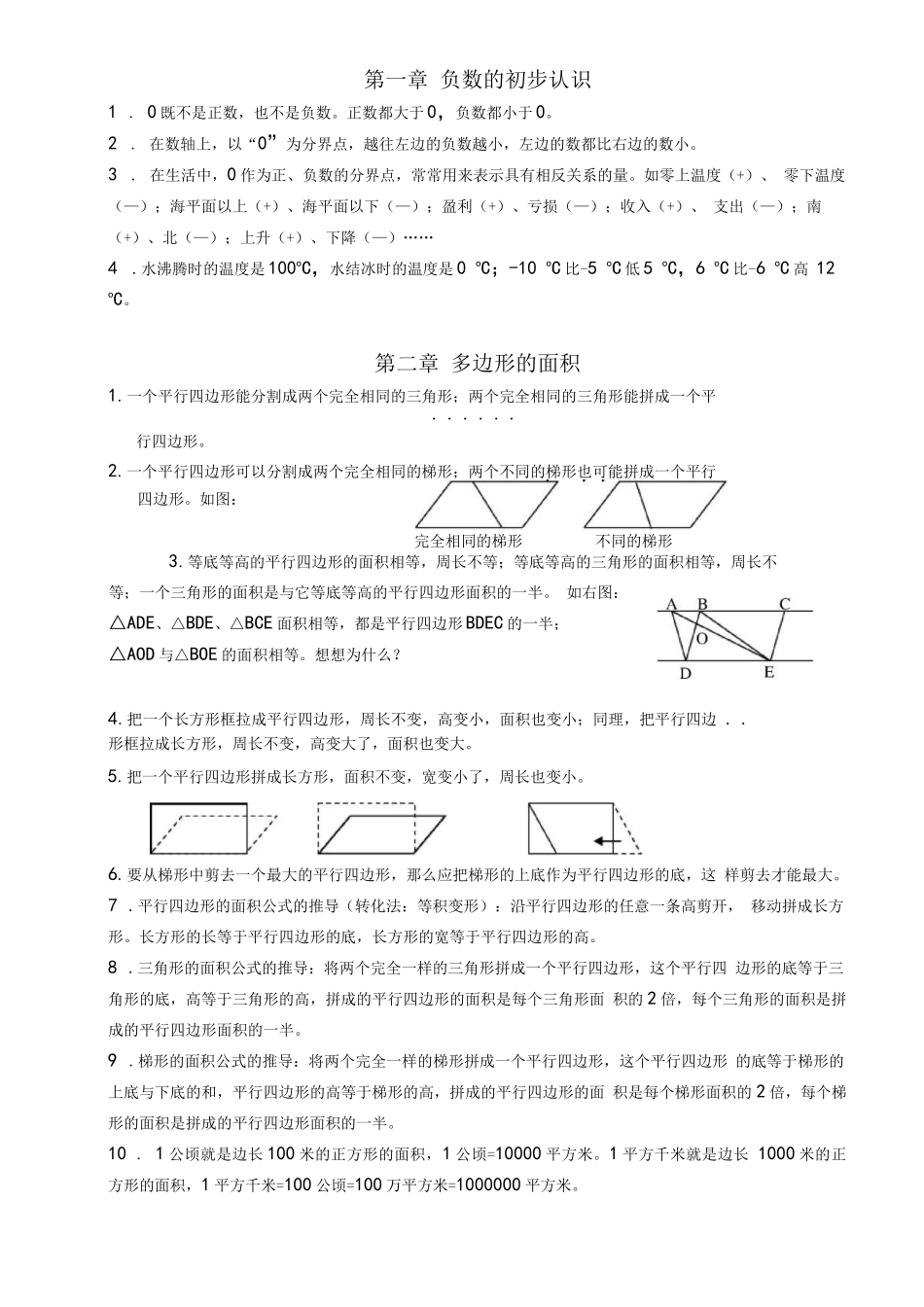 苏教版五年级数学上册知识点汇总精华版完整_第1页