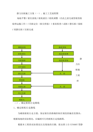 静力压桩施工方案