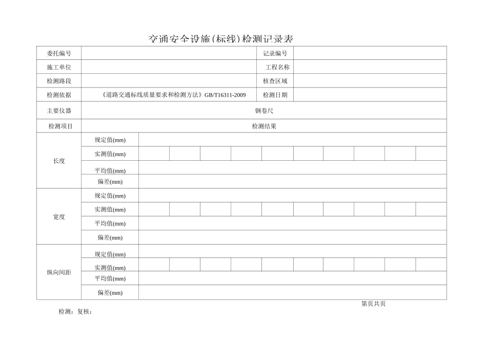 交安设施检测记录表一套_第2页