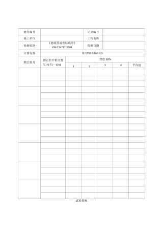 交安设施检测记录表一套
