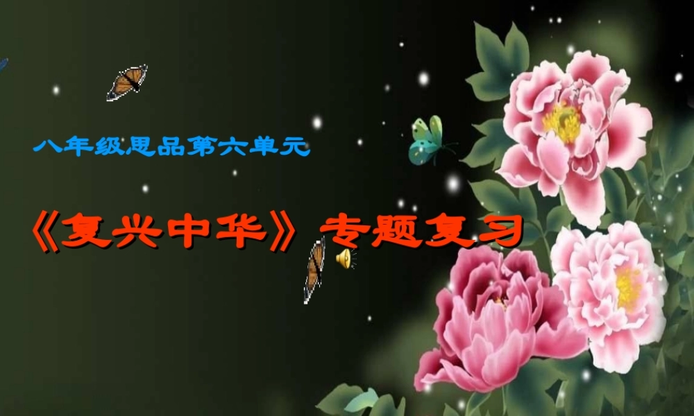 八年级政治下册 (第六单元 复兴中华)课件1 苏教版 课件