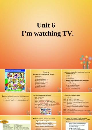 山东省郓城县随官屯镇七年级英语下册 Unit 6 I m watching TV课件 (新版)人教新目标版 课件