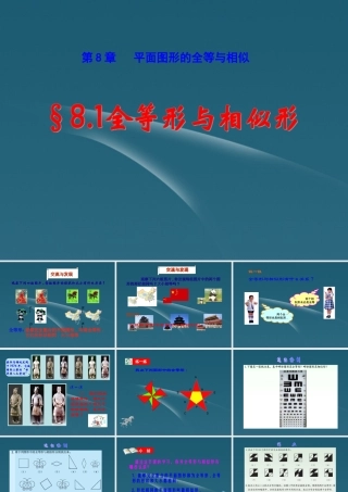 八年级数学下册 8.1(平面图形的全等与相似)课件 青岛版 课件