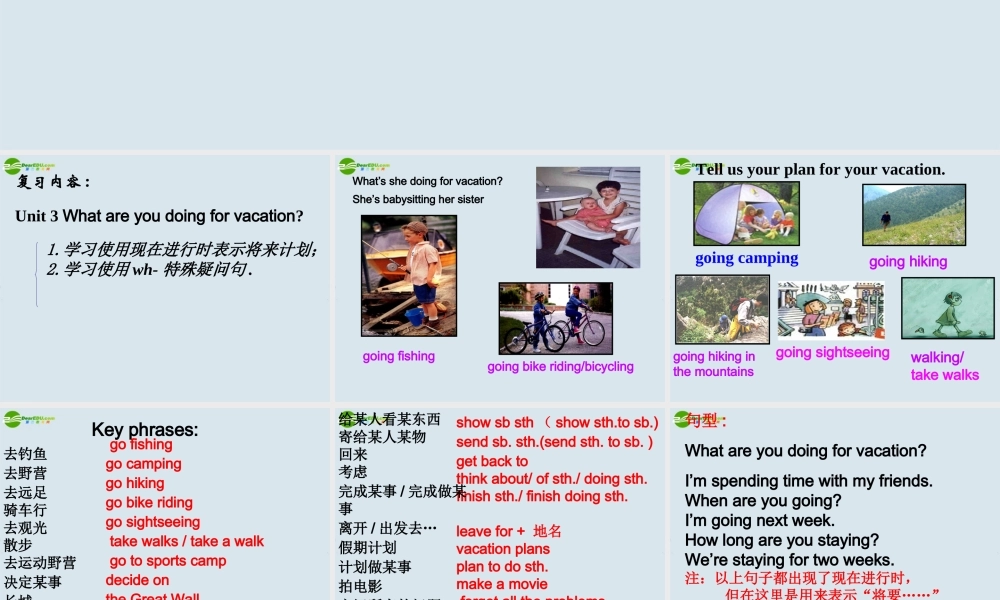 八年级英语 Unit3-4 复习课件 新人教版 课件