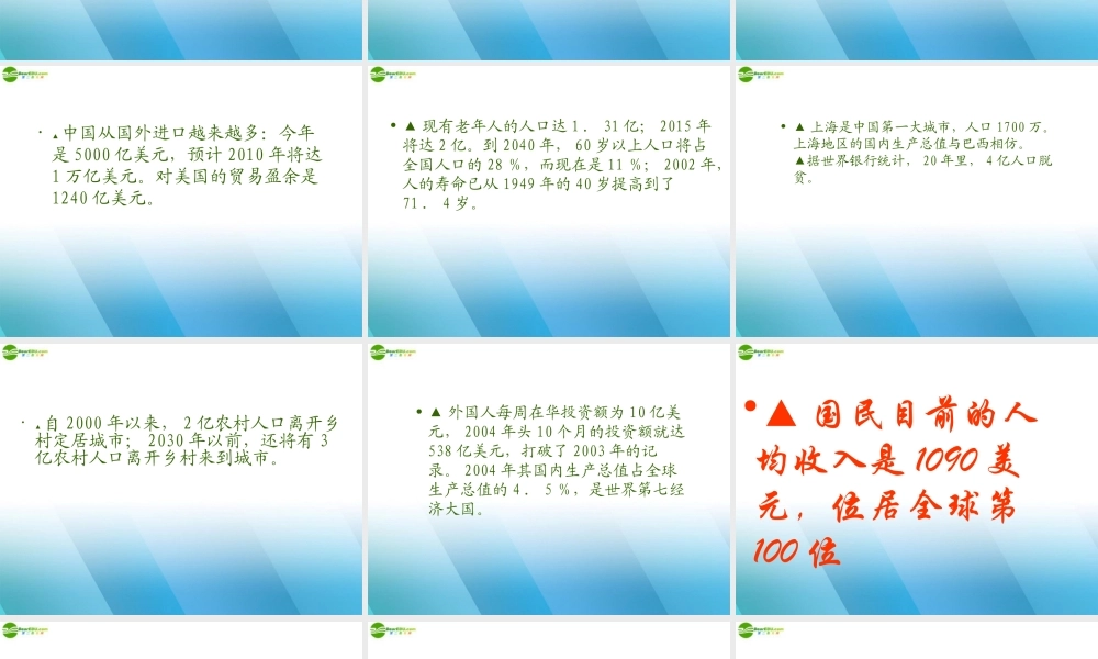 九年级政治 第二节(开放的中国走向世界)课件 湘师版 课件