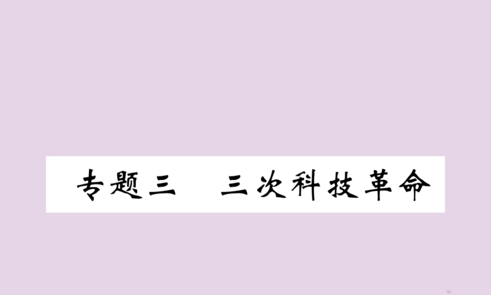 中考历史总复习 第二编 热点专题突破 专题3 三次科技革命课件