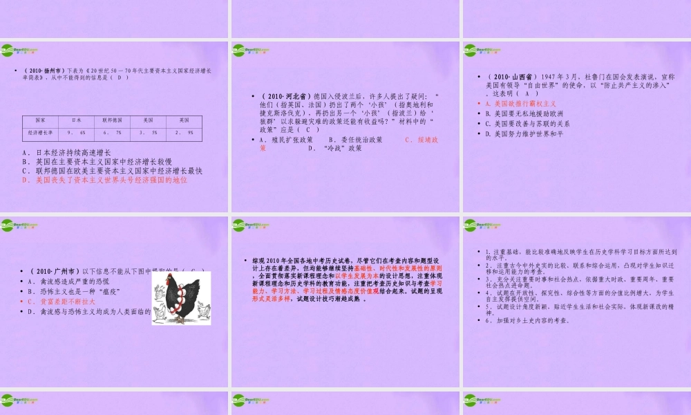 中考历史 研究中考试题  提高课件