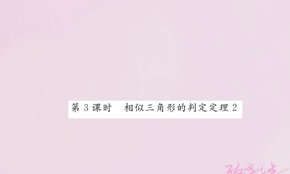 九年级数学上册 341 相似三角形的判定(第3课时)相似三角形的判定定理2练习课件 (新版)湘教版 课件