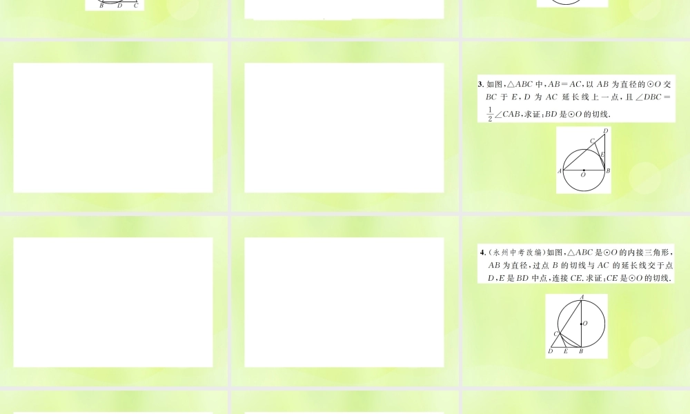 九年级数学上册 第二十四章 圆 小专题9 证明切线的两种常用方法课件 (新版)新人教版 课件
