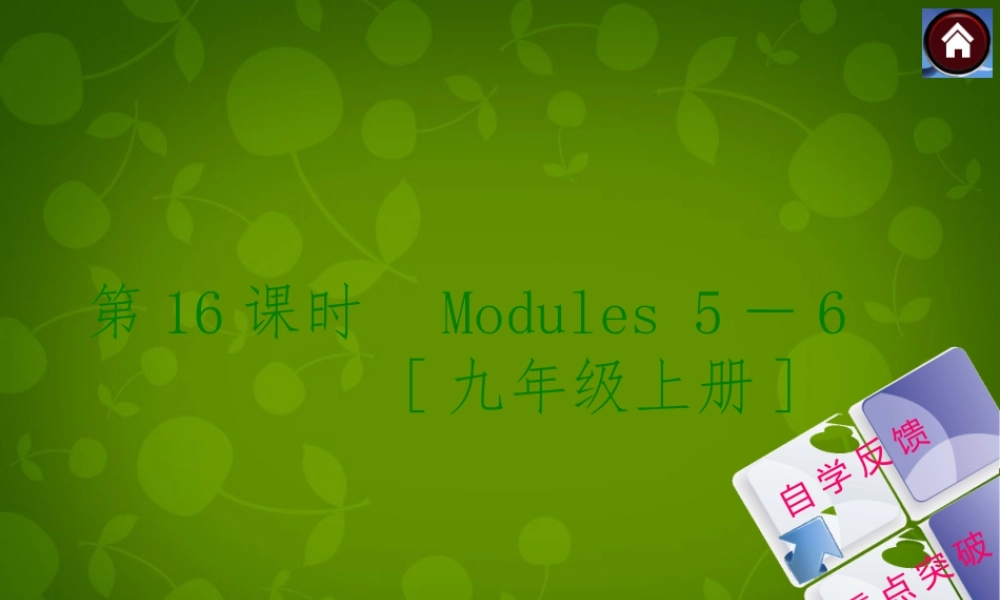 九年级英语上册 Module 5 6课件 外研版五四制 课件