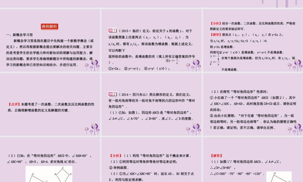 中考数学二轮复习 专题3 阅读理解问题课件