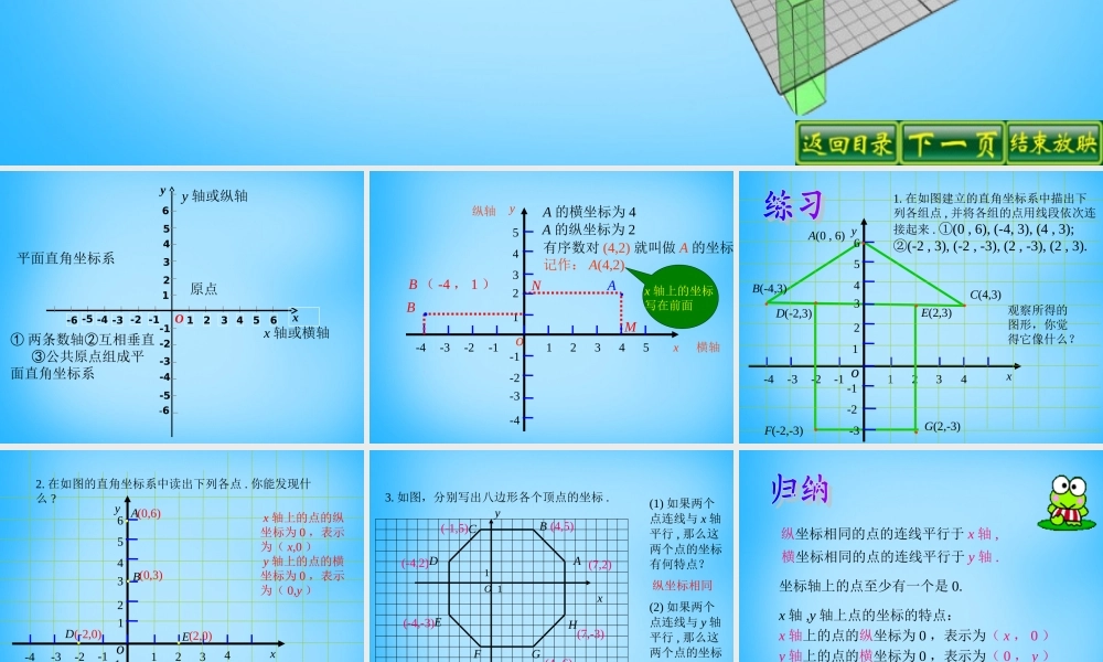 中学七年级数学下册 7.1.2 平面直角坐标系课件 (新版)新人教版
